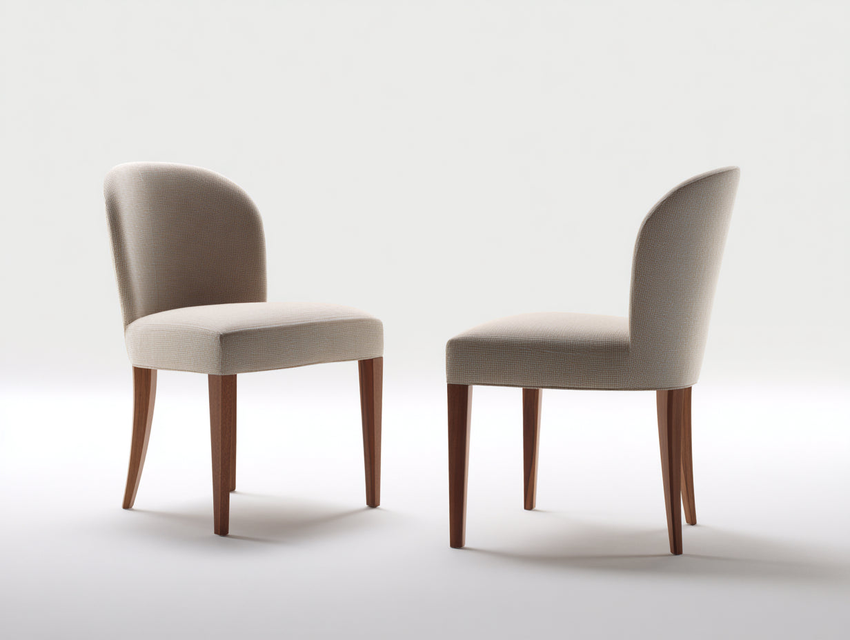 Sillas de comedor tapizadas 50x58x82 cm - beige-marrón - diseño moderno en set de 2