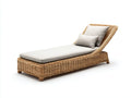 Tumbonas de jardín de ratán 195x70x76 cm - natural y beige para exterior - respaldo inclinado