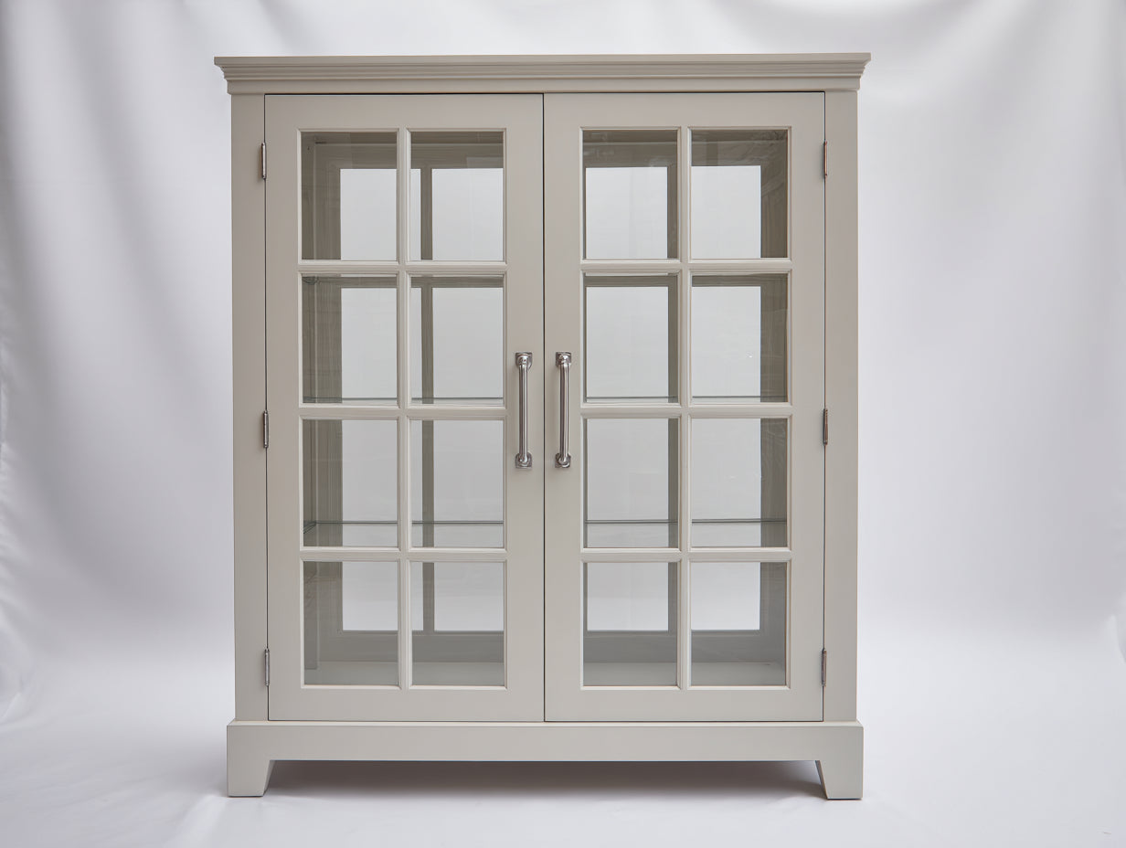 Estanterías madera y vidrio 120x40x180 cm - Beige - Estilo clásico