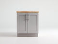 Aparador de madera con 2 puertas 90x42x88 cm - gris y madera natural - diseño moderno para comedor