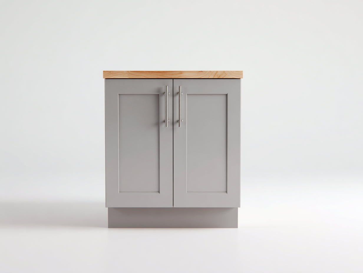 Aparador de madera con 2 puertas 90x42x88 cm - gris y madera natural - diseño moderno para comedor