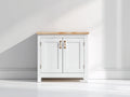 Aparadores 90x40x85 cm de madera - blanco-marrón - estilo rústico con 2 puertas