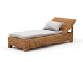 Tumbona de jardín de ratán 190x70x78 cm - marrón-gris - diseño reclinable de exterior
