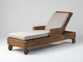 Tumbonas de jardín ratán y tela 195x72x88 cm - Marrón-Beige - Estilo natural