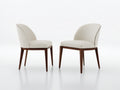 Sillas de comedor 52x55x82 cm - tapizado beige y patas de madera marrón - diseño moderno para comedor