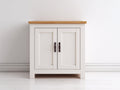 Aparadores 90x40x85 cm de madera - blanco-marrón - estilo rústico con 2 puertas