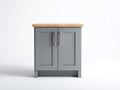Aparador de madera 80x40x85 cm - gris-madera - diseño moderno con 2 puertas