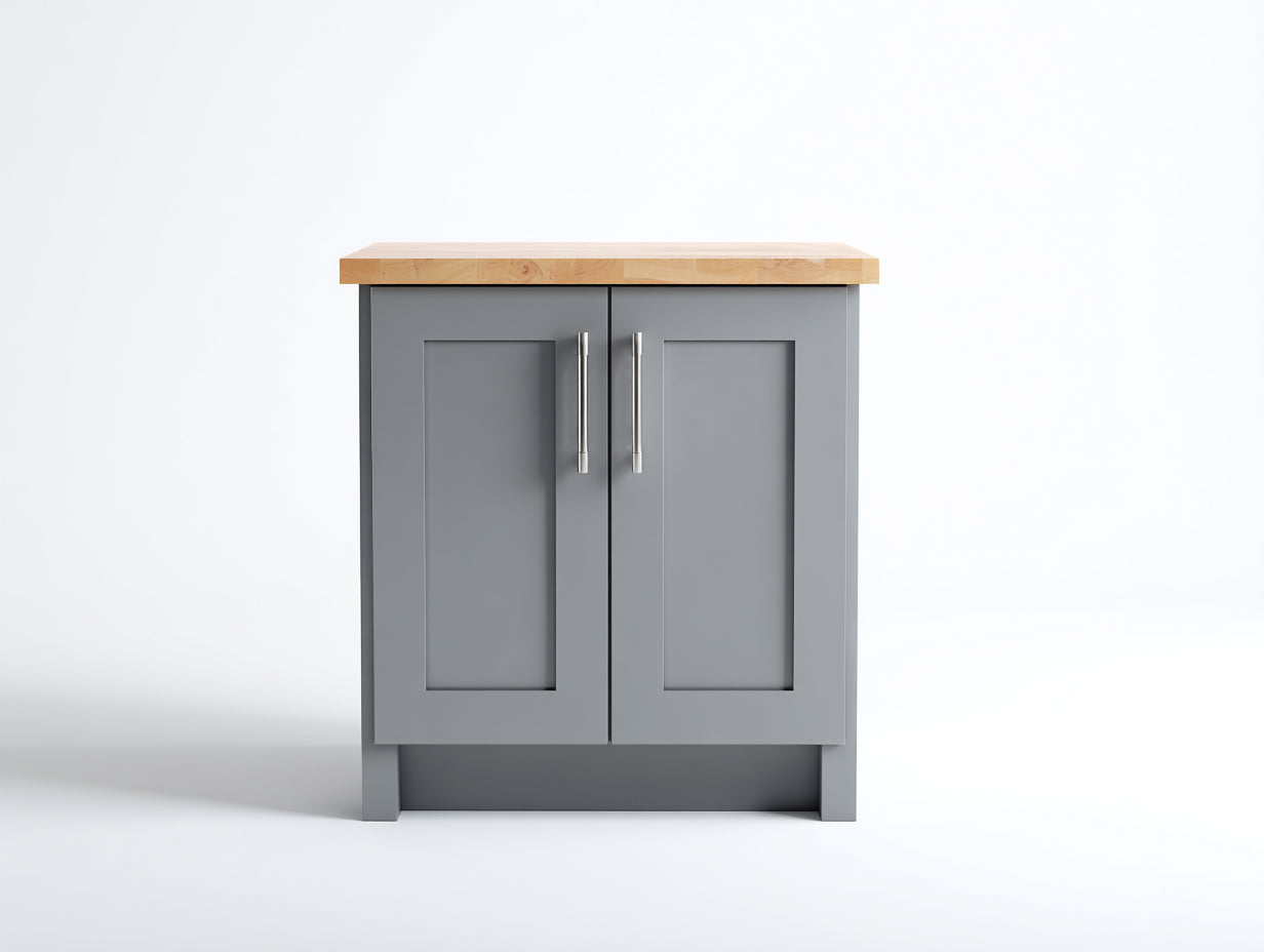 Aparador de madera 80x40x85 cm - gris-madera - diseño moderno con 2 puertas