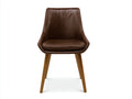 Sillas de comedor tapizada en piel sintética 56x60x86 cm - marrón para comedor - estilo moderno