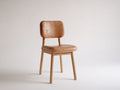 Sillas de comedor madera y cuero sintético 48x55x82 cm - Marrón - Estilo moderno