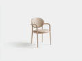 Sillas de comedor 55x57x78 cm - tapizado beige y estructura de madera natural - diseño escandinavo para comedor