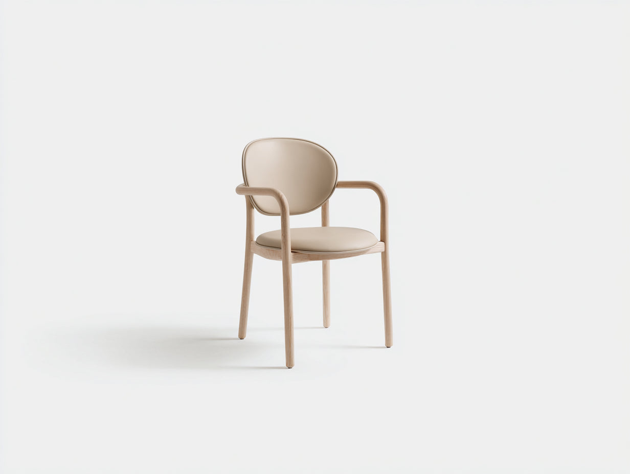 Sillas de comedor 55x57x78 cm - tapizado beige y estructura de madera natural - diseño escandinavo para comedor