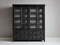 Estanterías madera y vidrio 150x45x200 cm - Negro - Estilo clásico