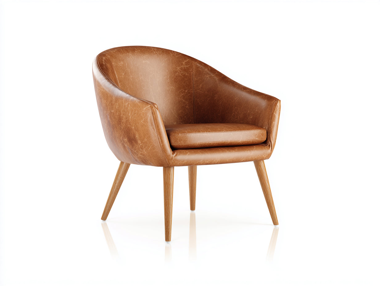 Sillas de comedor 62x58x78 cm de cuero sintético y madera - marrón - estilo vintage para comedor